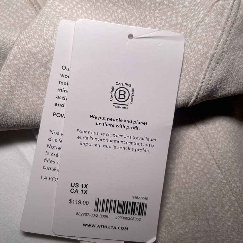 Athleta Size 1X Casual pants Straight Leg Cut Gray Delancey NWT - Picture 7 of 7